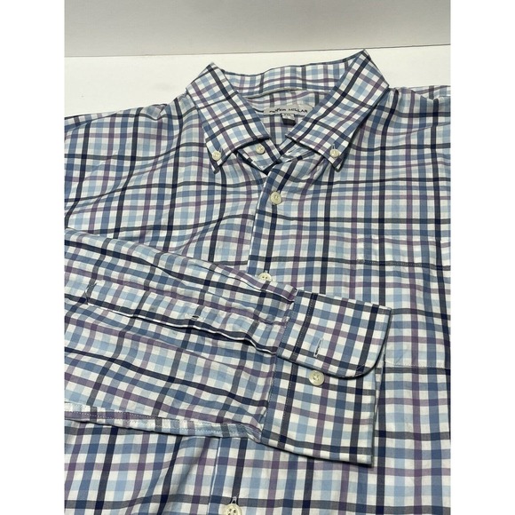 Peter Millar Shirt Button Down Men’s 2XL Gingham Check Long Sleeve - Picture 1 of 5